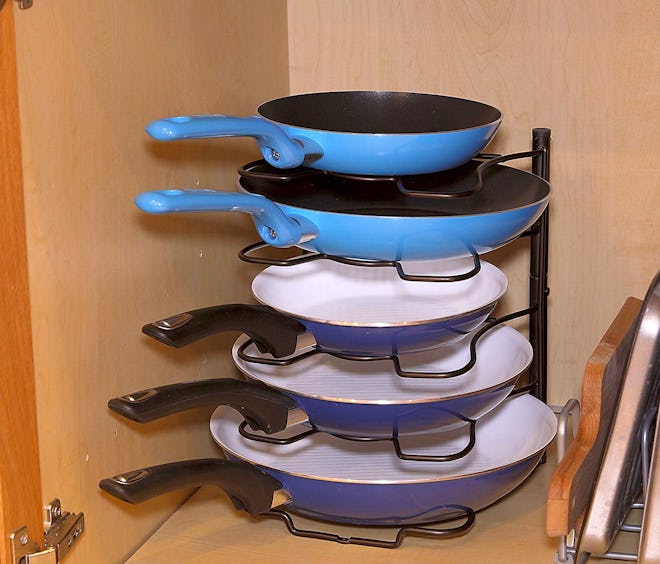 SimpleHouseware Kitchen Cabinet Pantry Pan Organizer