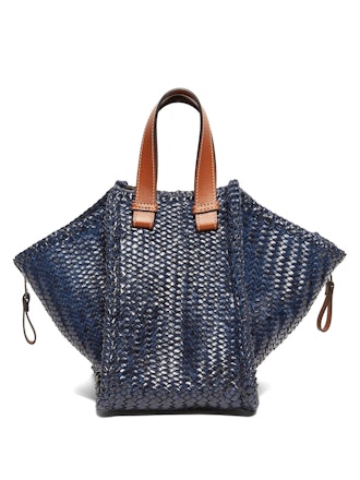 Hammock Small Woven-Leather Tote Bag