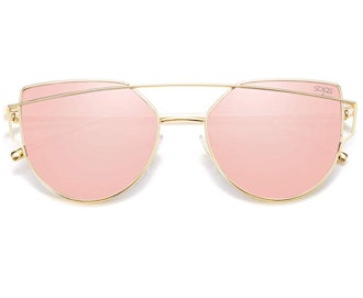 SOJOS Cat Eye Mirror Sunglasses