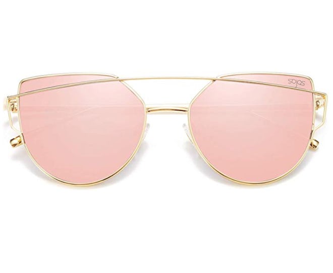 SOJOS Cat Eye Mirror Sunglasses