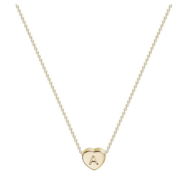 Fettero Tiny Gold Initial Heart Necklace