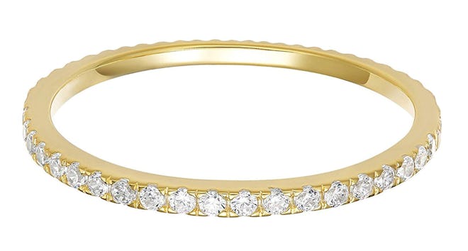 PAVOI 14K Gold Plated CZ Stackable Ring