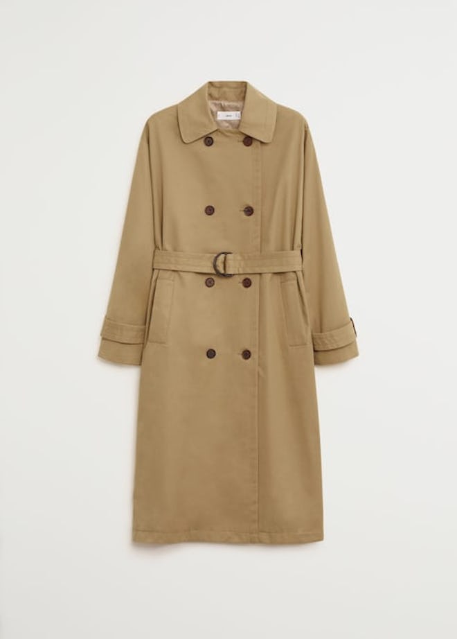 Buttoned Long Trench 