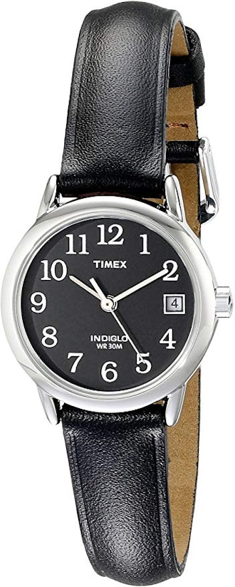 Timex Leather Strap Watch with Date Feature