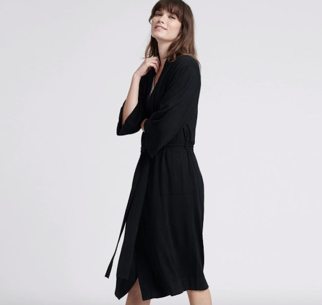 Summer Silk Cashmere Robe Black