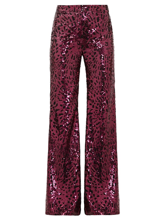 Sequinned Wide-Leg Trousers