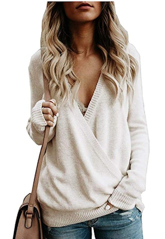 Softome Wrap Front Sweater 