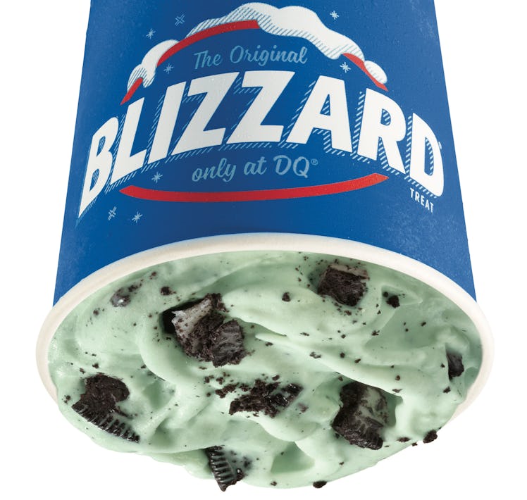 Dairy Queen's St. Patrick's Day 2020 Blizzard includes chunks of Oreo and minty soft serve.