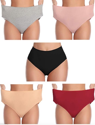 MISSWHO High Waist Breathable Stretchy Briefs (5-Pack)