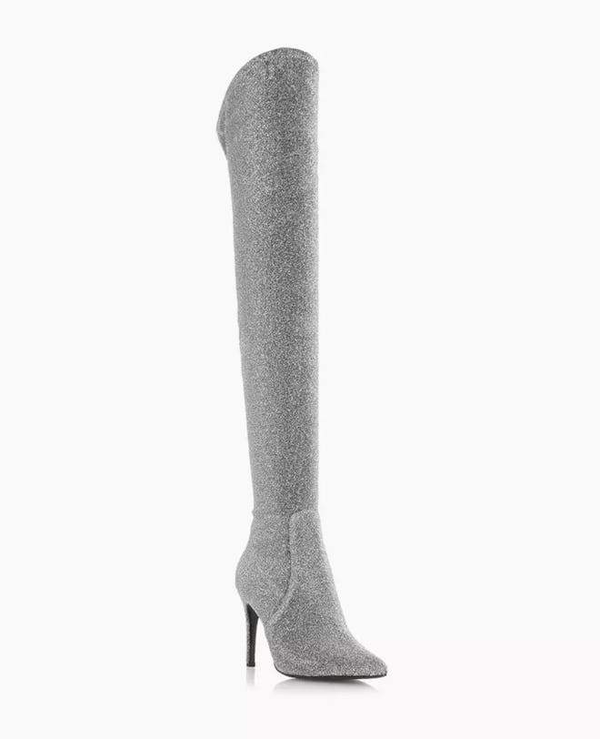 Sloanne Silver Stiletto Over The Knee Boot