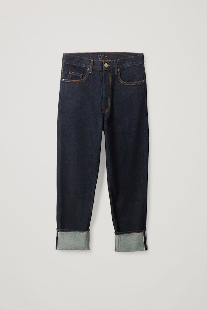 Straight Organic Cotton Turn-Up Jeans