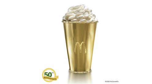 McDonald's is auctioning off a Golden Shamrock Shake cup on eBay.