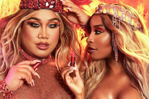 Jackie Aina and Patrick Starrr for UOMA Beauty's Black Magic Carnival Collection.