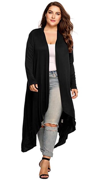Zeagoo Waterfall Asymmetric Maxi Cardigan