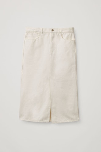 Organic-Cotton Long Denim Skirt