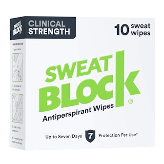 Sweatblock Clinical Strength Antiperspirant Wipes (Pack of 10)