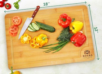 Royal Craft Wood Organic Bamboo Cutting Board With Juice Groove