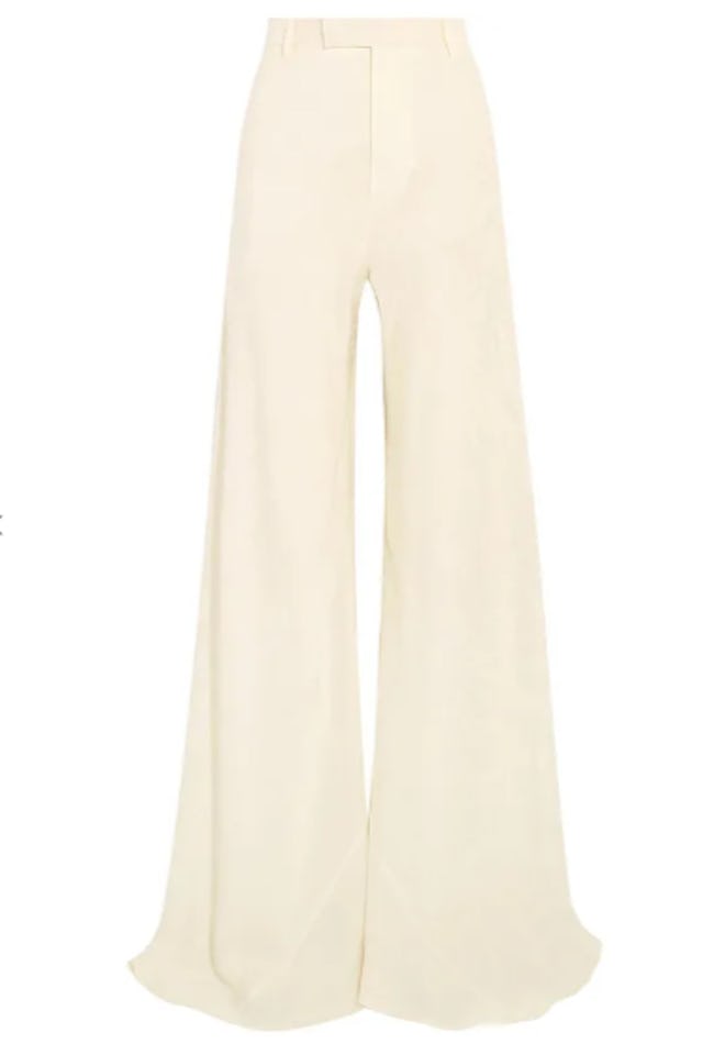 Silk-jacquard wide-leg pants