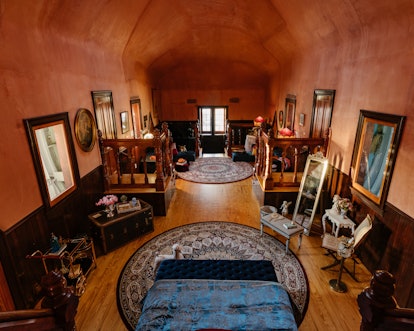 The interior of Lucy the Elephant, now available on Airbnb, has Victorian-style decor.