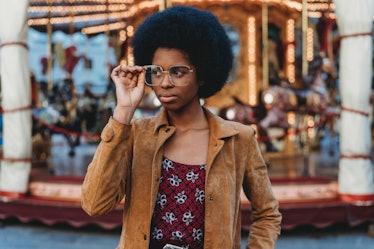 Young black woman wearing glasses
