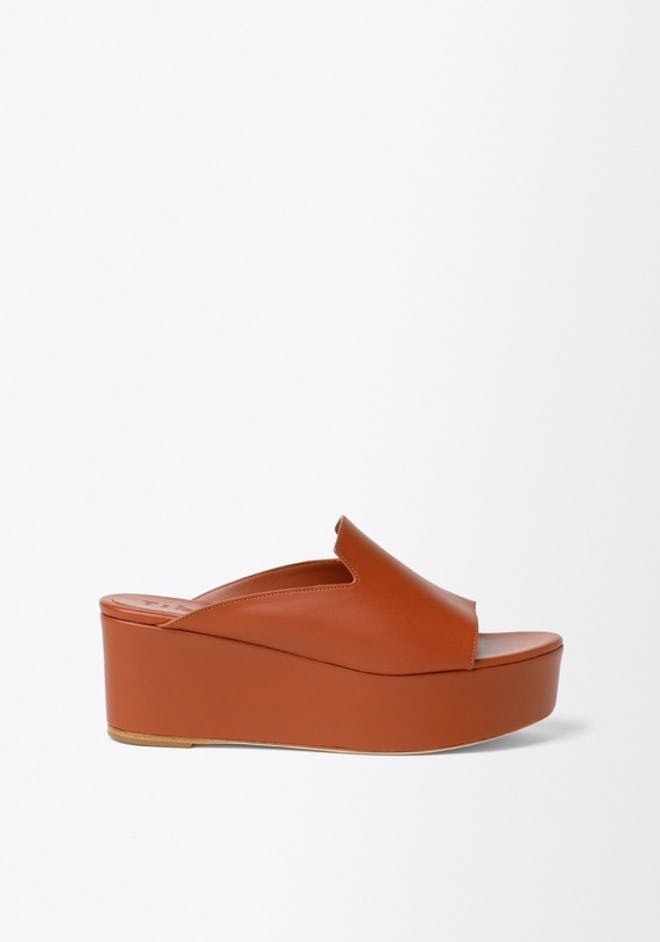 TIBI DIMITRI BABY CALF PLATFORM - CARAMEL