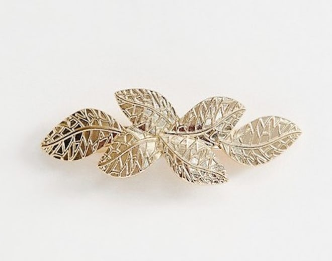 Barette Hair Clip in Gold Leaf Detail