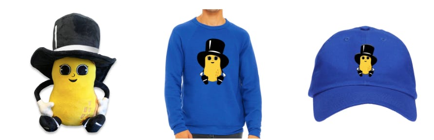 This Baby Nut Merch from Planters includes gifts for the whole family.