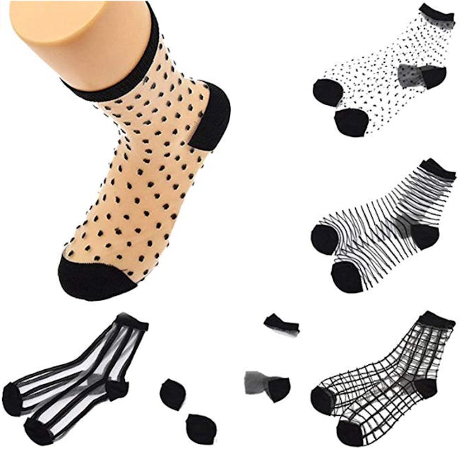 CHRLEISURE Sheer Mesh Socks (5-Pack)