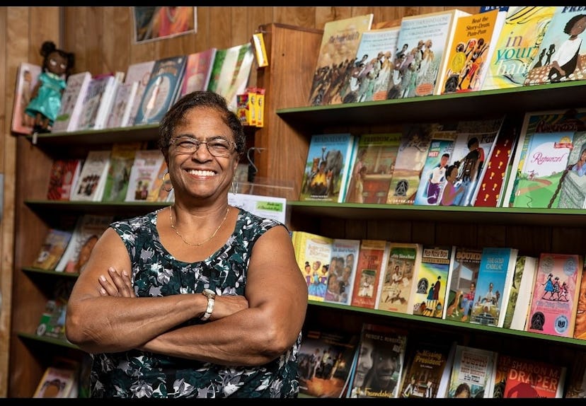Yvonne Blake in present-day Hakim's Bookstore