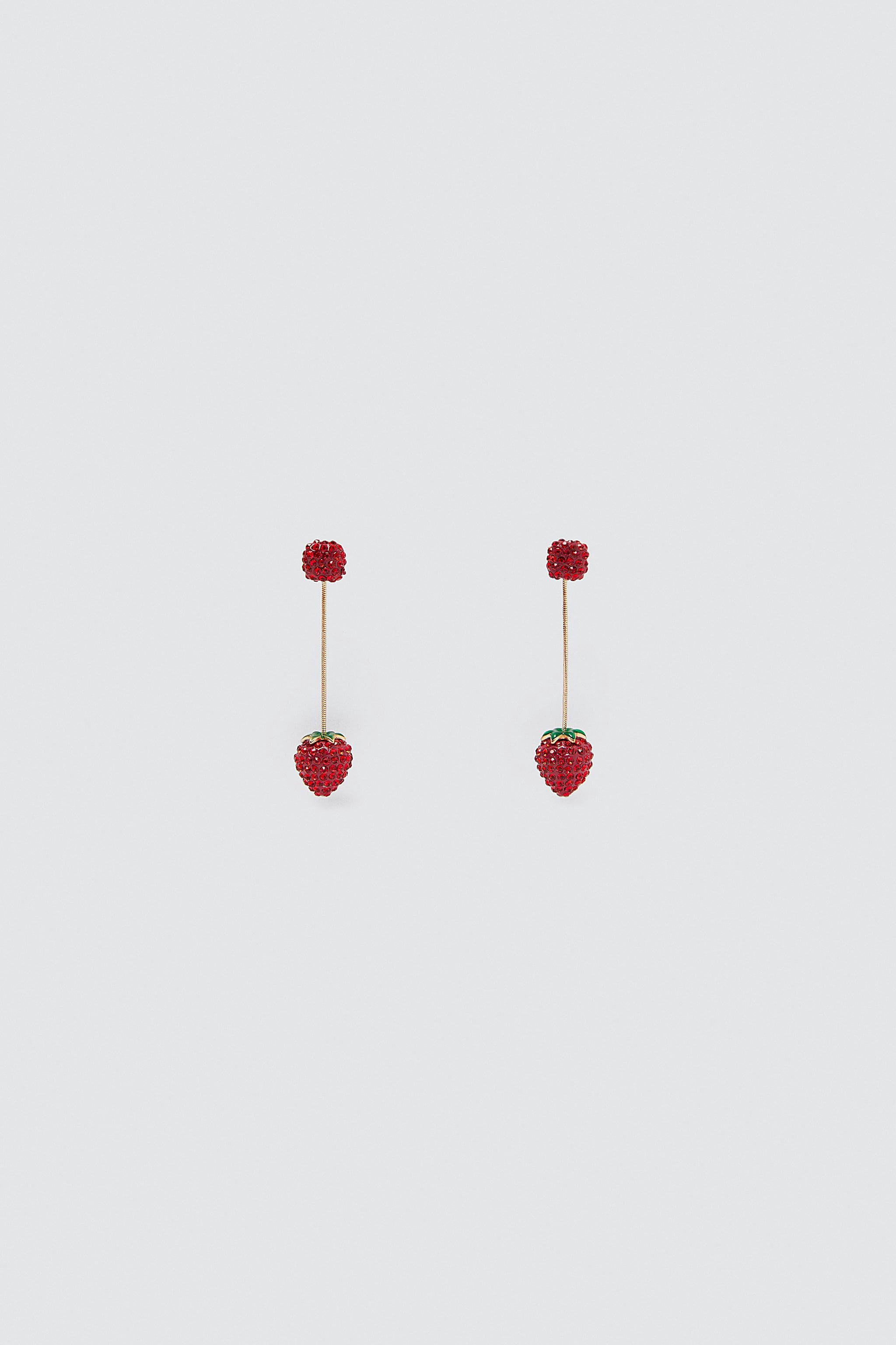 zara strawberry earrings