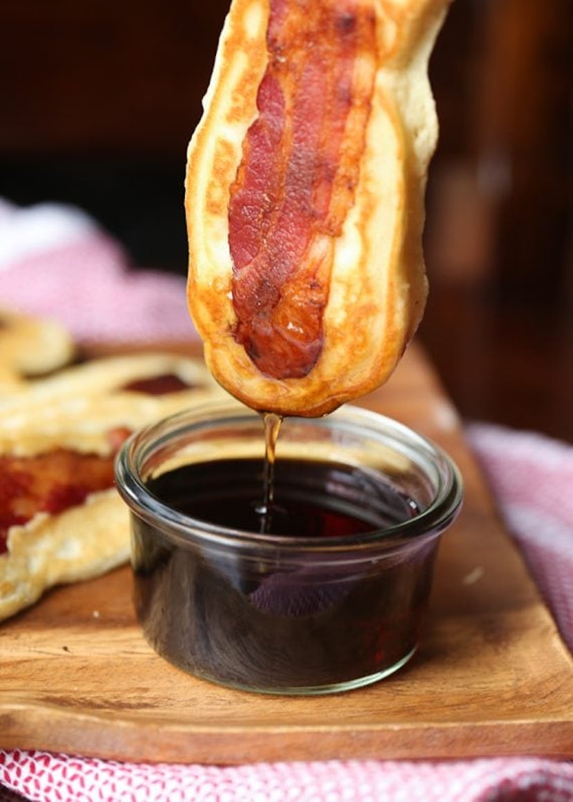 It may not be heart-shaped, but bacon and pancake dippers are a great, easy Valentine's Day breakfas...