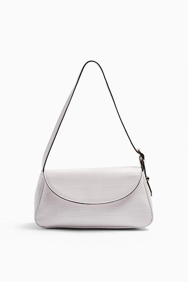 Eve White Buckle Shoulder Bag