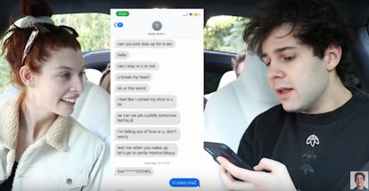 David Dobrik's billboard of Toddy Smith's texts to Natalie are so cringy, and you can read them for ...