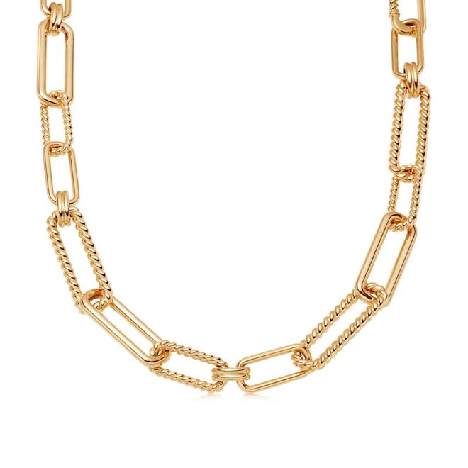 Gold Chunky Radial Chain Necklace 