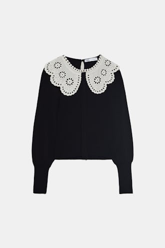 Zara jumper with lace collar Clearance