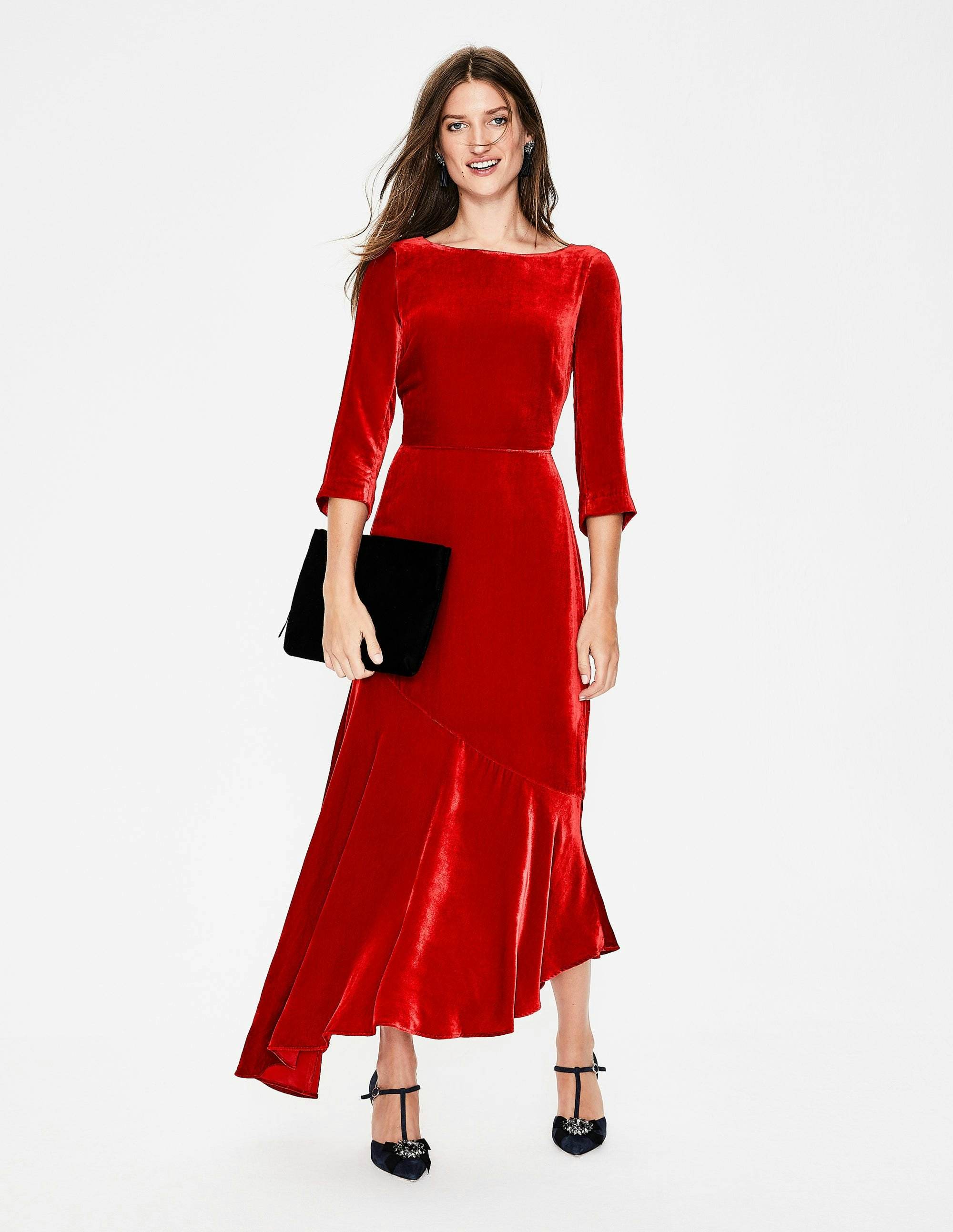 zara woman red dress