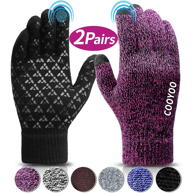 COOYOO Touchscreen Gloves, 2 pair