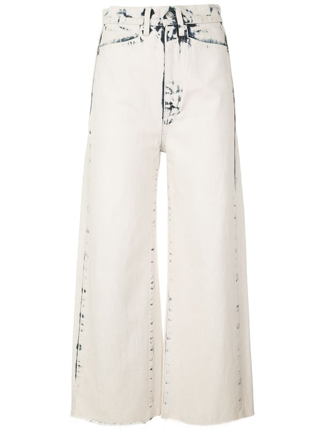 Bleached Wide Leg Crop Jeans