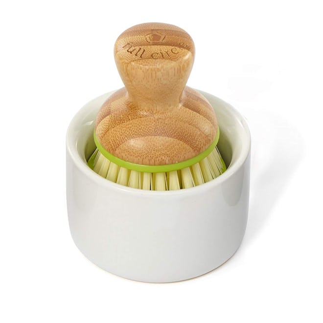 Full Circle Ceramic Soap Dispenser & Bamboo Dish Brush