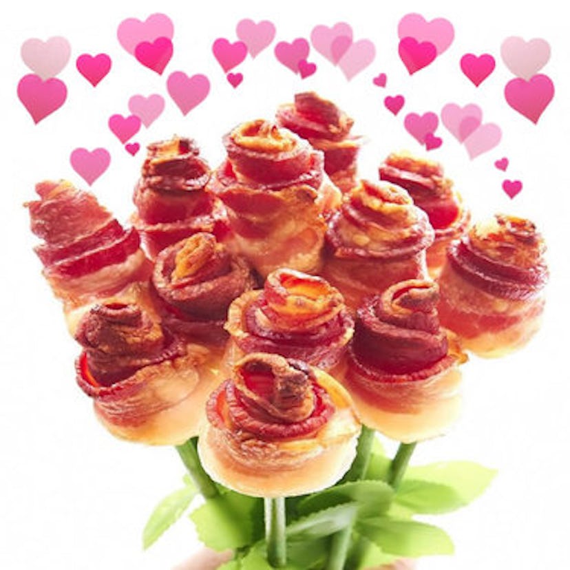 Bacon Addicts has a bouquet of bacon you can get for Valentine's Day.