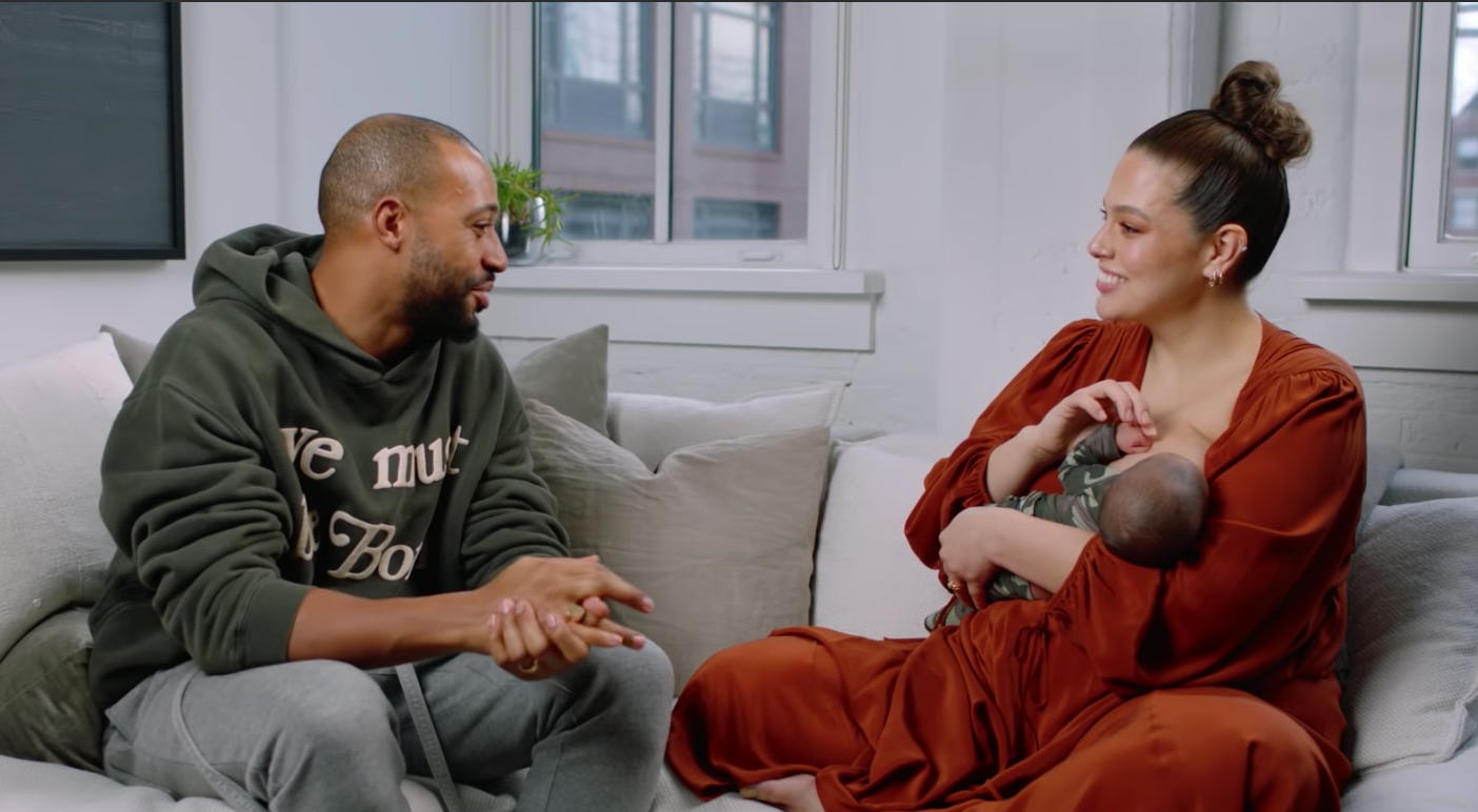 Ashley Graham shared the most precious photo of her breastfeeding her newborn son, Isaac, to Instagr...