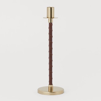 Leather-Covered Candlestick