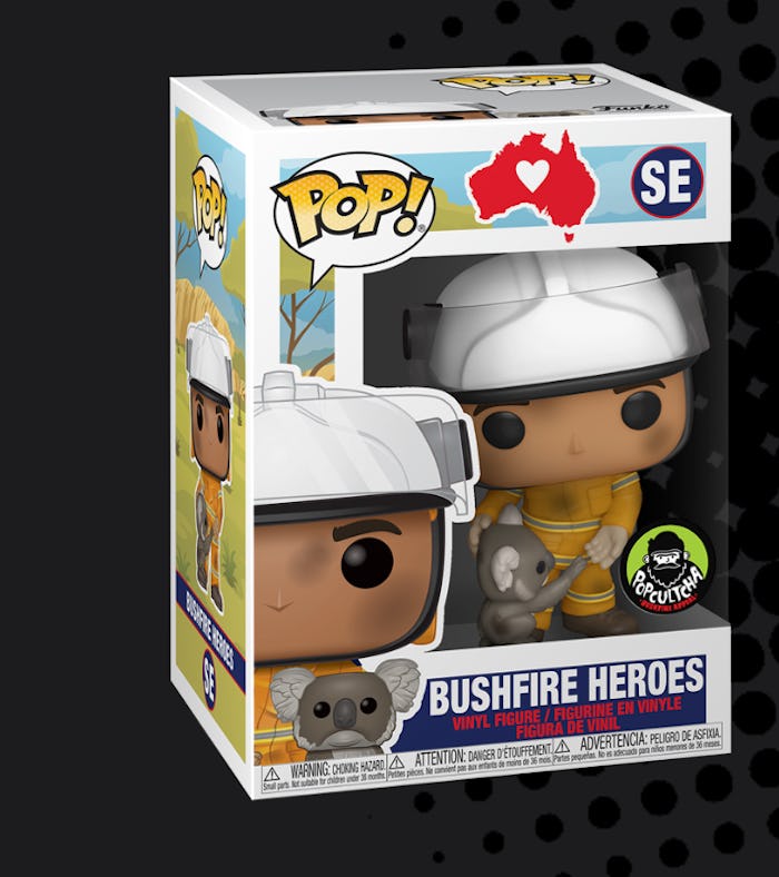 Funko Pop! Figurine: Australian Firefighter with Koala Bear Hugging Its Leg