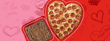 Customers can score Papa John's heart-shaped pizza and brownie for under $30.