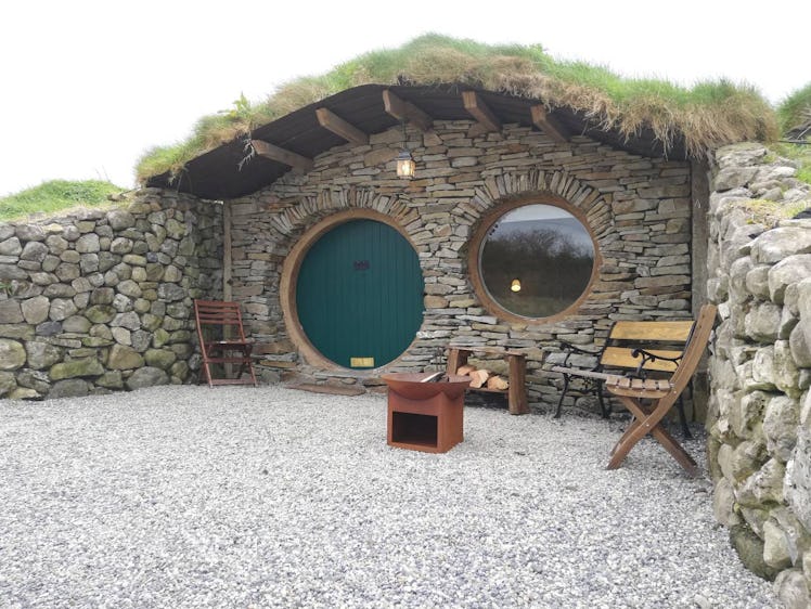 A glamping spot in Castlebar, Ireland is inspired by 'The Hobbit' and has a nice outdoor seating are...