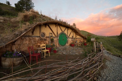 A 'Hobbit' Airbnb in Orondo, Washington is built into the side of a grassy hill and has forest-like ...