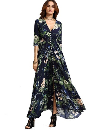 Milumia Women's Button Up Floral Print Dress
