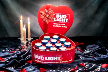 Bud Light's heart-shaped 12-pack of beer for Valentine's Day 2020 is a fun gift.