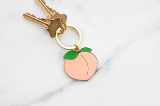 Peach Enamel Keychain