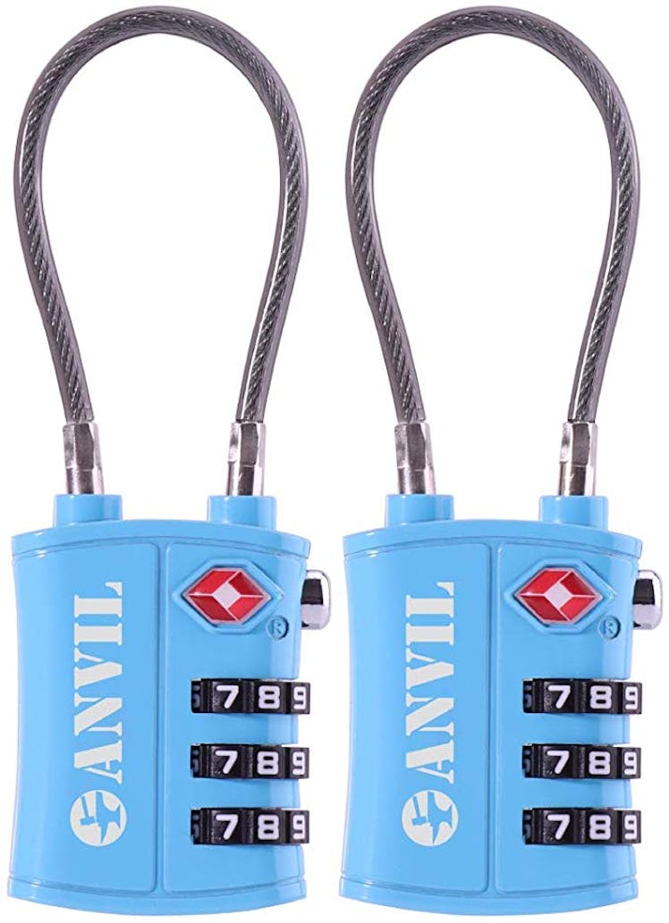 Anvil TSA-Approved 3-Digit Luggage Cable Lock (2-Pack)